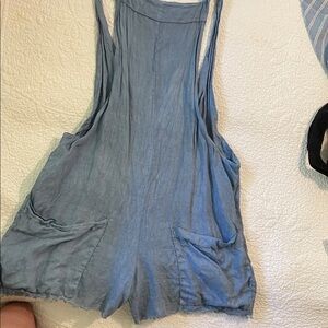 Women's Blue linen romper
